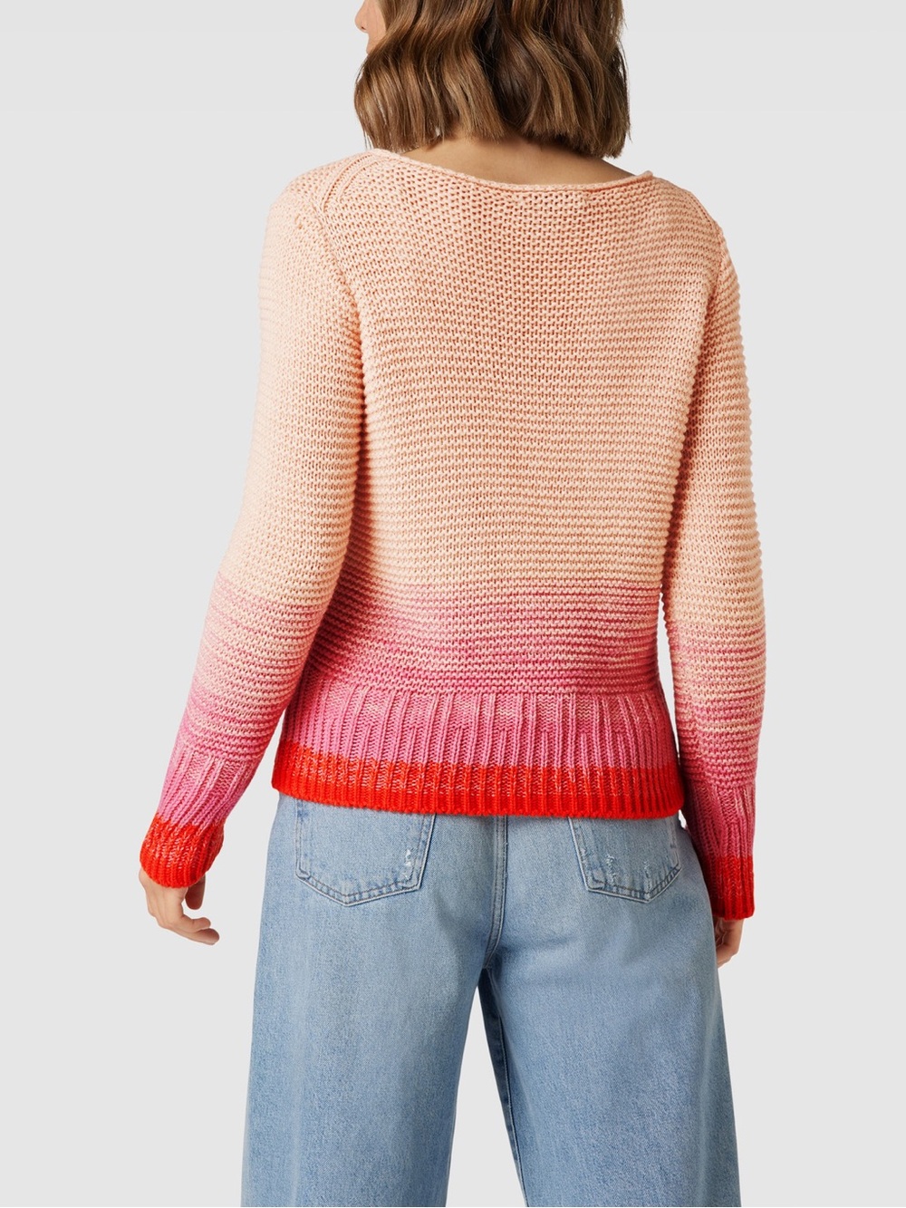 Marc Cain Wool Cashmere Blend Knit Ombré Sweater Peach/Pink Size 42 US 12 - Picture 3 of 14